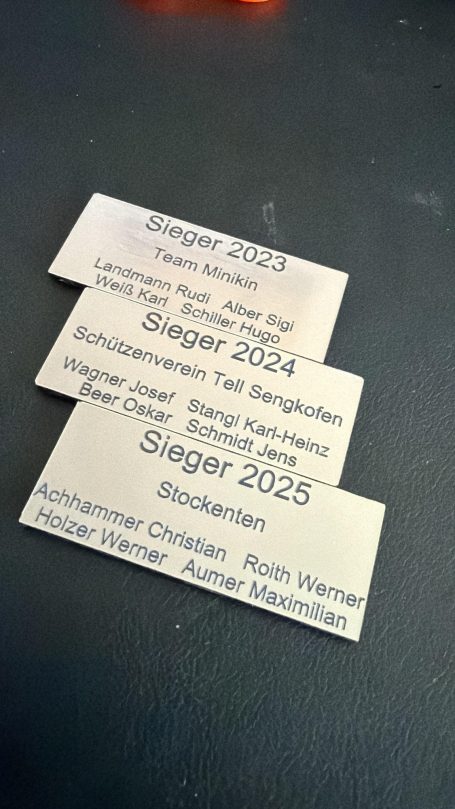 Schilder für Pokale